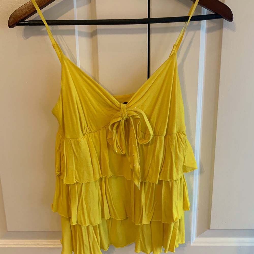 Yellow tiered tank top Small Calvin Klein